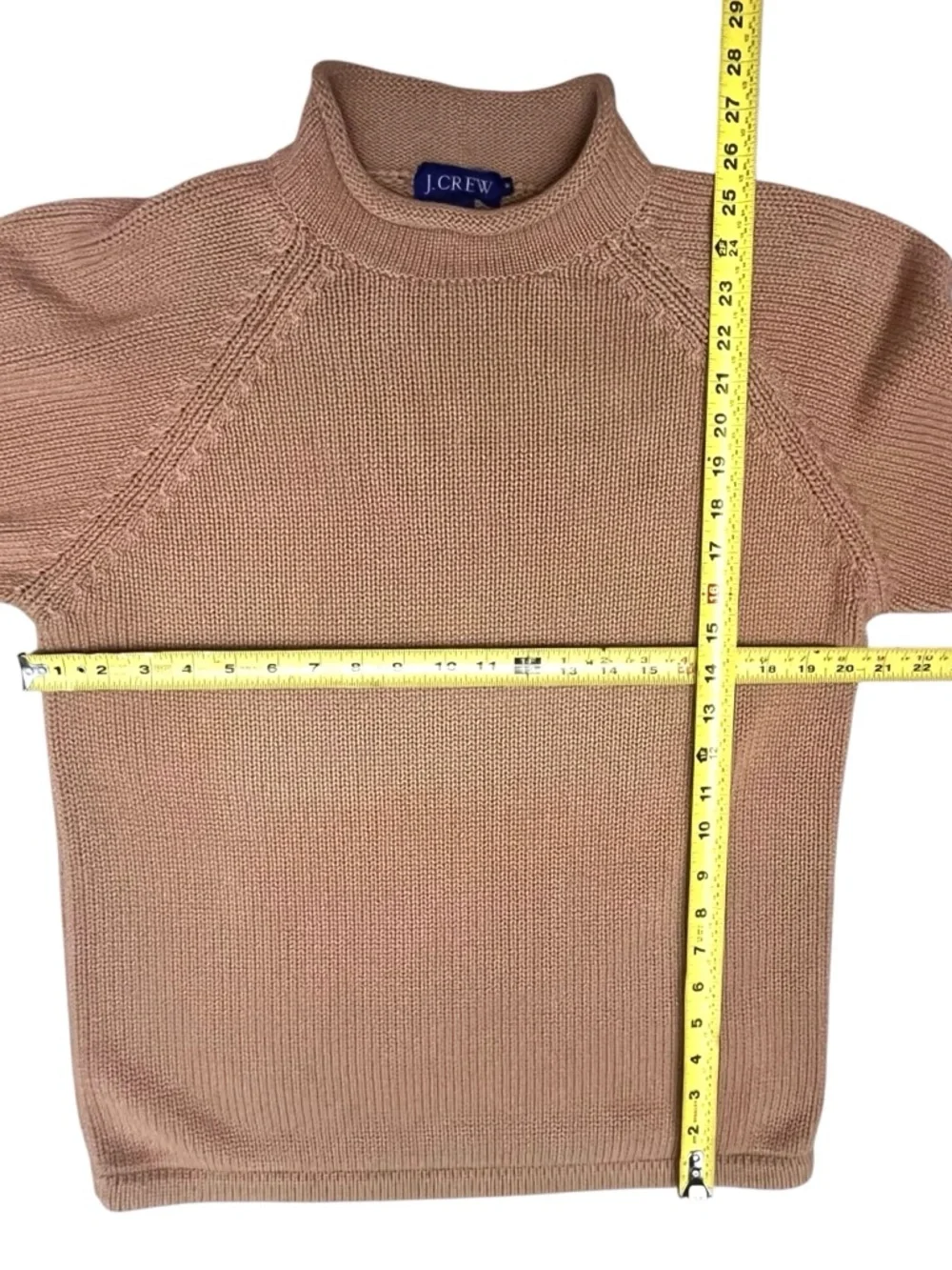 Vtg Y2K J. CREW Roll Neck Collar Chunky Knit Cotton Fisherman Sweater Sz M